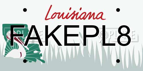 FAKEPL8 Louisiana License Plate
