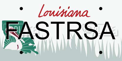 FASTRSA Louisiana License Plate