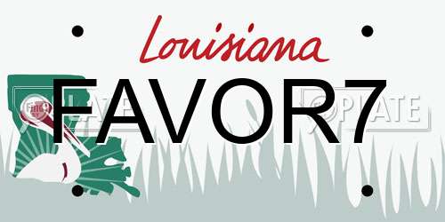 FAVOR7 Louisiana License Plate