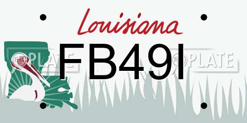 FB49I Louisiana License Plate