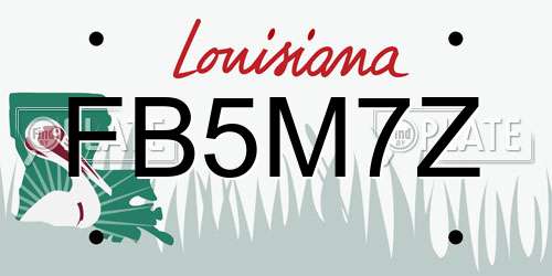 FB5M7Z Louisiana License Plate