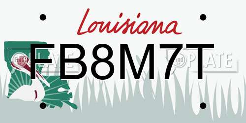 FB8M7T Louisiana License Plate