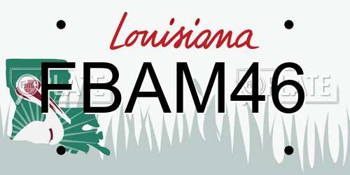 FBAM46 Louisiana License Plate