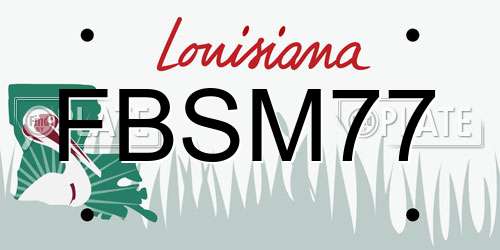 FBSM77 Louisiana License Plate