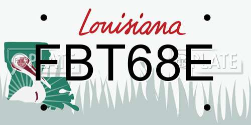 FBT68E Louisiana License Plate