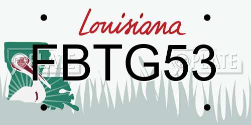 FBTG53 Louisiana License Plate