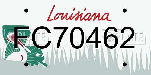 FC70462 Louisiana License Plate