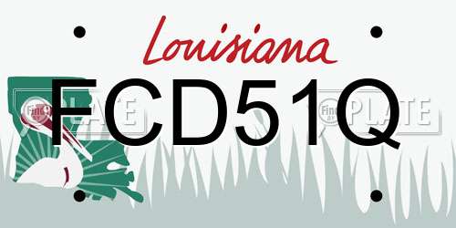 FCD51Q Louisiana License Plate