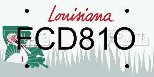 FCD81O Louisiana License Plate