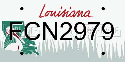 FCN2979 Louisiana License Plate
