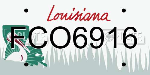 FCO6916 Louisiana License Plate