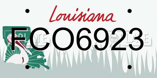 FCO6923 Louisiana License Plate