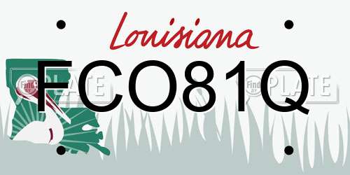 FCO81Q Louisiana License Plate