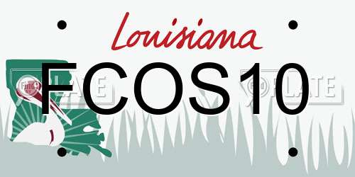 FCOS10 Louisiana License Plate