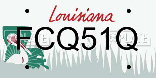 FCQ51Q Louisiana License Plate