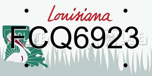 FCQ6923 Louisiana License Plate