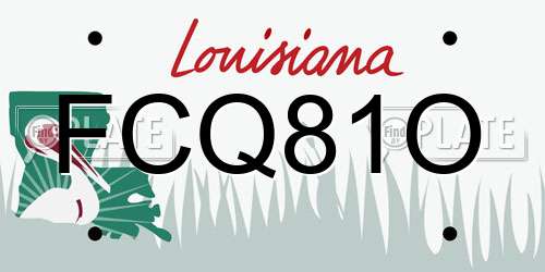 FCQ81O Louisiana License Plate