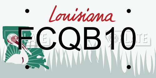 FCQB10 Louisiana License Plate