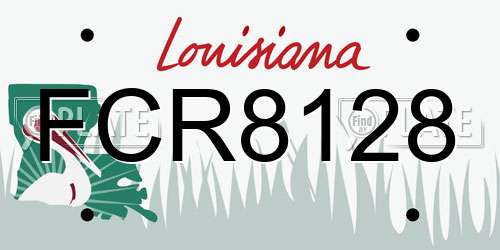 FCR8128 Louisiana License Plate