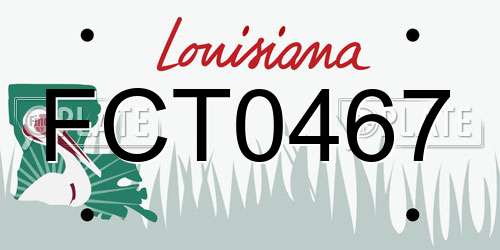 FCT0467 Louisiana License Plate