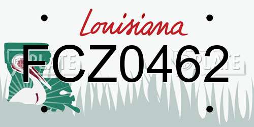 FCZ0462 Louisiana License Plate