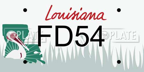 FD54 Louisiana License Plate