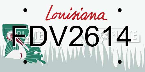 FDV2614 Louisiana License Plate