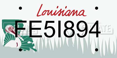 FE5I894 Louisiana License Plate