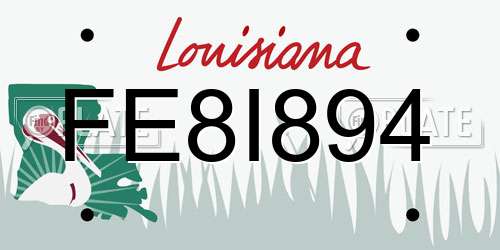 FE8I894 Louisiana License Plate