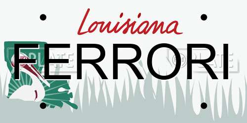 FERRORI Louisiana License Plate