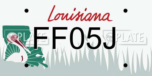 FF05J Louisiana License Plate
