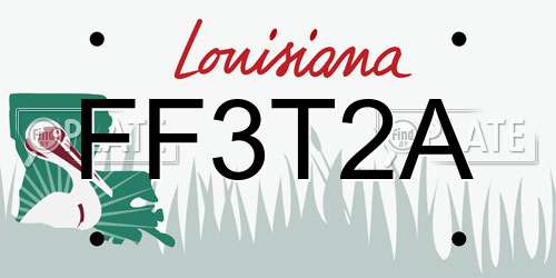 FF3T2A Louisiana License Plate
