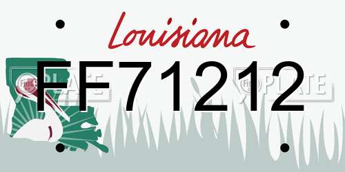 FF71212 Louisiana License Plate