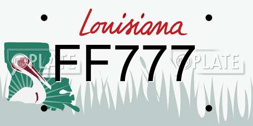 FF777 Louisiana License Plate
