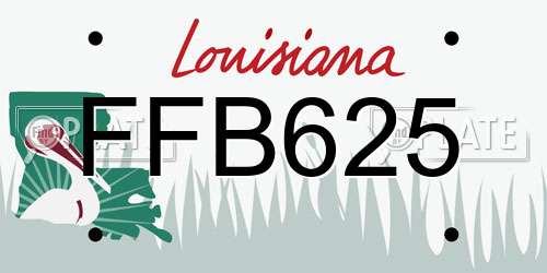 FFB625 Louisiana License Plate