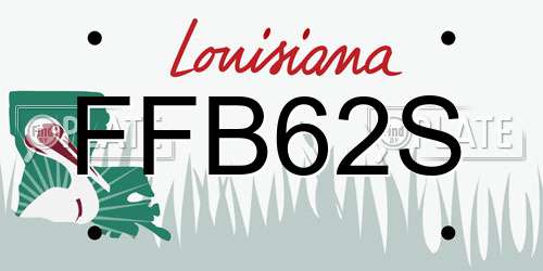 FFB62S Louisiana License Plate