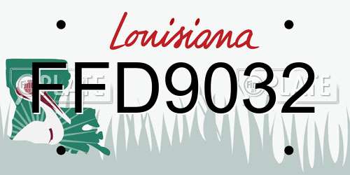 FFD9032 Louisiana License Plate