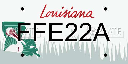 FFE22A Louisiana License Plate