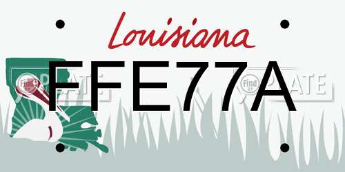 FFE77A Louisiana License Plate