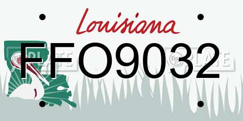 FFO9032 Louisiana License Plate