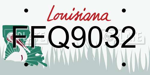 FFQ9032 Louisiana License Plate