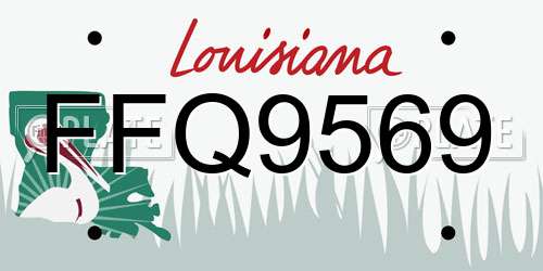FFQ9569 Louisiana License Plate