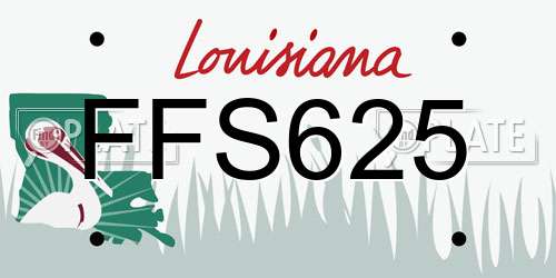FFS625 Louisiana License Plate