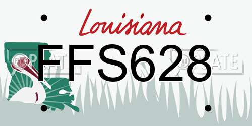 FFS628 Louisiana License Plate