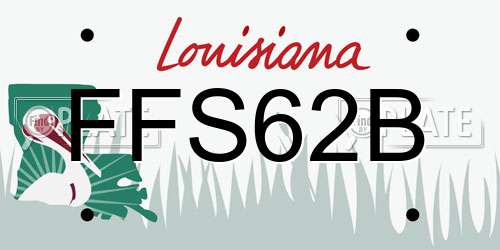 FFS62B Louisiana License Plate