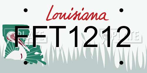 FFT1212 Louisiana License Plate