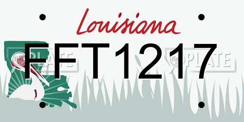 FFT1217 Louisiana License Plate