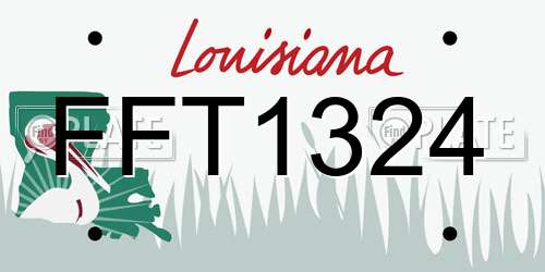 FFT1324 Louisiana License Plate