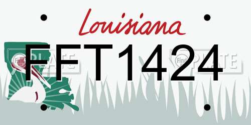 FFT1424 Louisiana License Plate