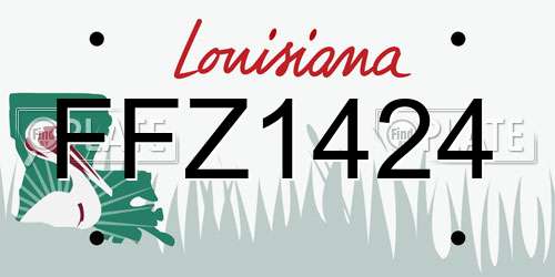 FFZ1424 Louisiana License Plate